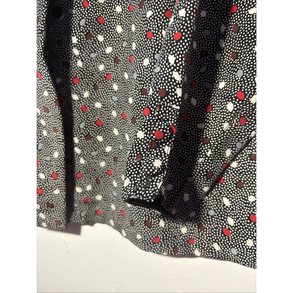 Vintage Oscar De La Renta Expressions  Blouse Shirt Polka Dot Button Down Sz 8 - Picture 8 of 12